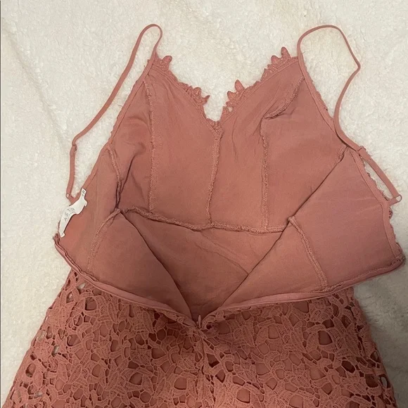 Astr Lace A-Line Midi Dress in Pink Mauve - Picture 6 of 8